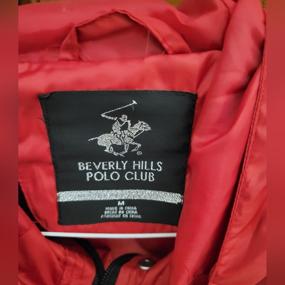 NWT, Beverly Hills Polo Club red windbreaker, size medium - Picture 2 of 3